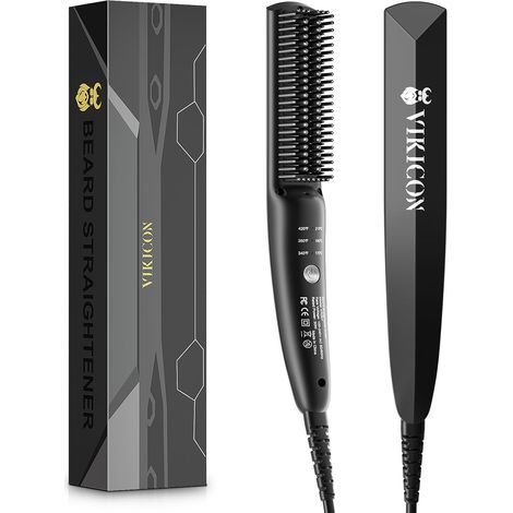 Lisseur Barbe Homme, Mini Lisseur Cheveux, Brosse Chauffante 30s Peigne à Cheveux Ionique, Lisseur Chauffant pour Coiffer Barbe Longue et Courte, Brosse Rapide pour Cheveux et Barbe (1/5)