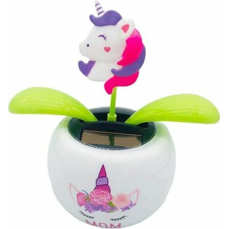 Ornement de Voiture Solaire Danseur en Plastique Figurine Dcorative avec Fleur et Mcanisme Flip Flap cou OBJET DE DECORATION MURALE