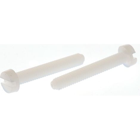 Vis à métaux RS PRO M4 à tête Cylindrique fendue en Nylon, 25mm ( Prix pour Sachet de 100 )