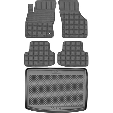 Ensemble de tapis de sol en caoutchouc pour Volkswagen Golf VII Hatchback (2012-2019) + tapis de coffre (1/5)