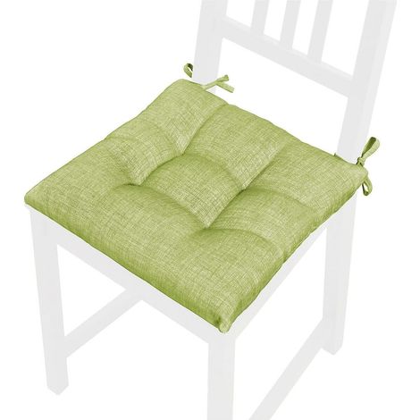 Cuscino Sedia Pastello Morbido Universale Coprisedia Cotone Imbottito 100% Made In Italy - Verde (1/2)