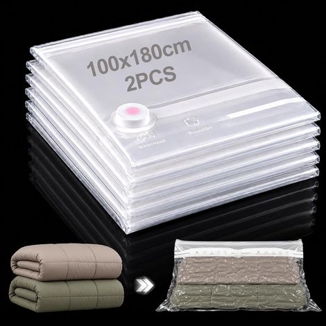 2 Pièce Sacs sous Vide XXL 100x180 cm Couette Matelas Rangement (1/5)