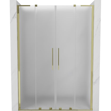 Mexen Velar L Duo portes de douche coulissantes 150 cm, givre, doré - 871-150-003-32-50 (1/5)