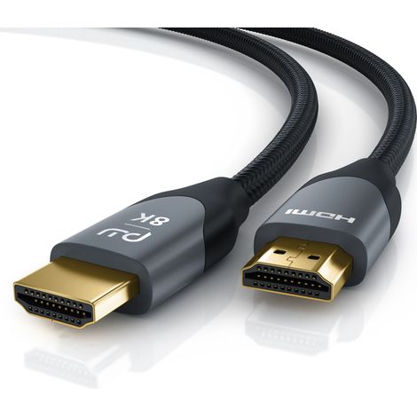 Primewire 8K Premium HDMI Kabel 2.1 mit Nylonummantelung, 7680 x 4320 @ 120 Hz mit DSC - 1m (1/5)