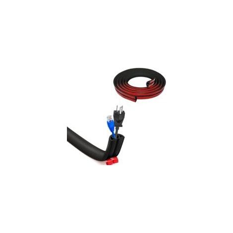 Goulotte Cache Câble - 1 pièce, Goulotte Cache Câble Autocollante 20×10mm×3m Semi-Circulaire - Noir, Pour Câbles Domestiques (1/5)