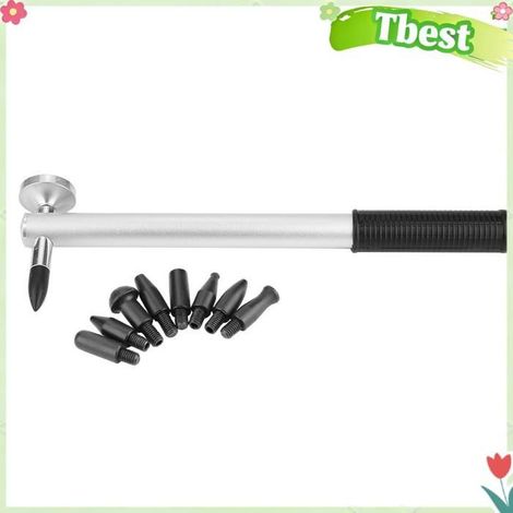 Tbest Outil de débosselage Marteau de Débosselage sans Peinture pour Voiture, Outil de Retrait D'aplatissement, 9 Pièces moto kit (1/5)