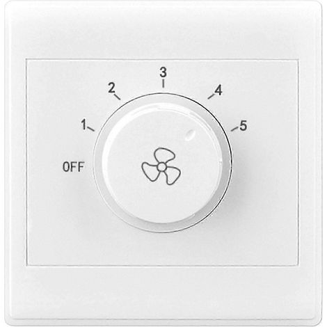 Régulateur de vitesse pour ventilateur de plafond à montage en surface, 5 vitesses réglables, interrupteurs de type 86. Utilisation facile. (1/5)