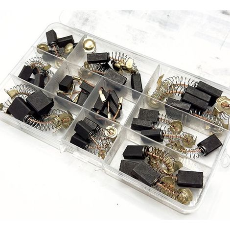 Lot de 40 balais de charbon pour moteur électrique, 10 tailles, universels, pour perceuse, machine, pour ponceuse, scie circulaire (1/5)