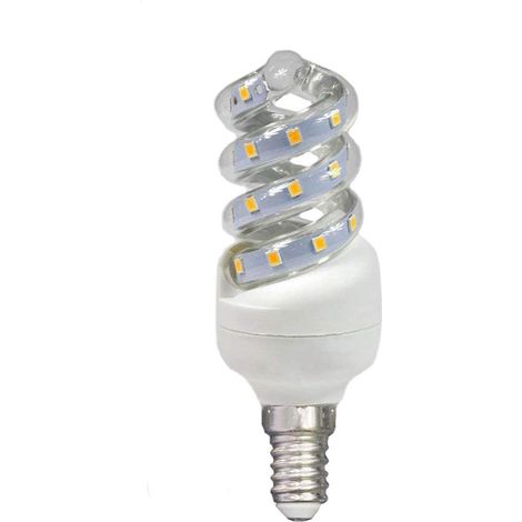 Lampadina led spirale attacco E14 5 watt luce bianca fredda 6500k lampada illuminazione