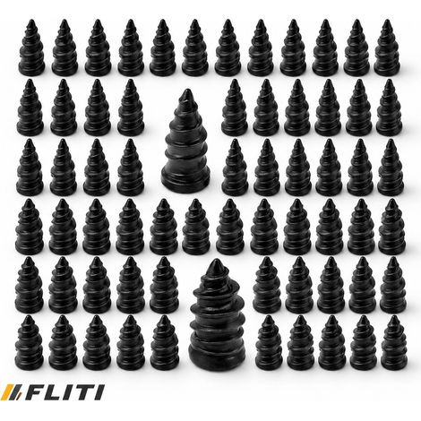 FLITI-Kit de Réparation Pneus Sans Démontage, 60 Clous en Caoutchouc, Spirale, Outil Rapide pour Voiture, Moto, Camion, Tracteur, Résistant à la Chaleur et au Vieillissement (1/5)