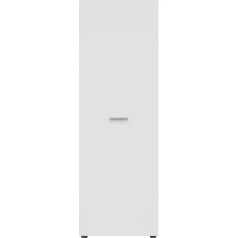 Armoire penderie entrée avec étagères et 1 porte coloris Blanc - Longueur 60 x Profondeur 32 x Hauteur 179 cm (1/5)