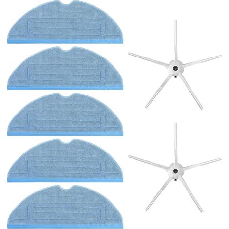 Microfiber Cloth for Xiaomi Roborock S7 S7 Plus T7 And T7 Plus, 7-Piece Set of Vacuum Cleaner Accessory, Includes 5 Cloths + 2 Side Brushes (1/5)