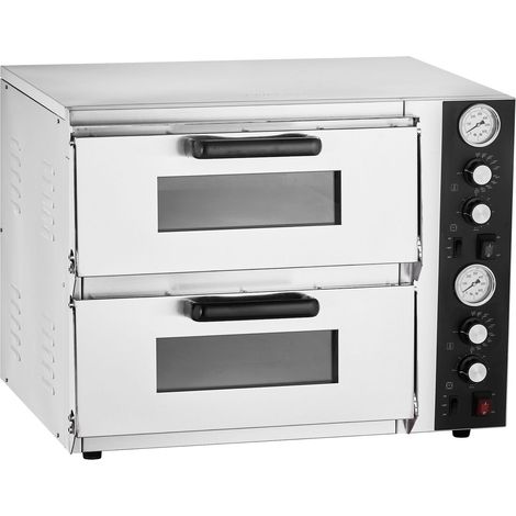 Four à Pizza Électrique 45 cm, Double Niveau Commercial, 450°C Max, Thermomètre, Contrôle Indépendant Haut/Bas, Minuterie, Maison & Restaurant (1/5)