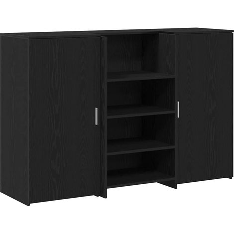 Maison Exclusive - Banco Reception Rovere Nero 155x50x103,5 cm Legno Multistrato (1/5)