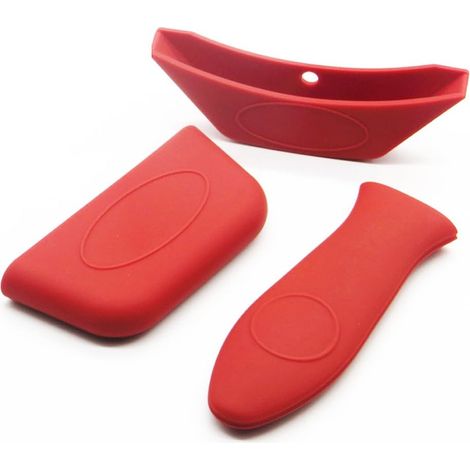Support Pour Poignée De Poêle - En Silicone Alimentaire - Résistant Jusqu'à 240 °C - Convient Pour Poêles En Fonte Et En Métal - Lot De 3 (1/5)