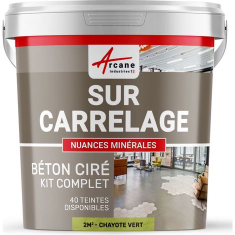 KIT KUNSTHARZBETON FÜR FLIESEN - Chayote-Grün - 2 m²-Kit (2 Schichten)