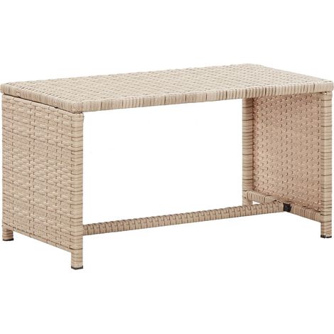Tavolino da Salotto Beige 70x40x38 cm in Polyrattan (1/5)