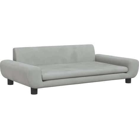 Lit pour chien panier canapé confortable clair 100 x 54 x 33 cm velours gris (1/5)