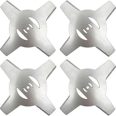 Accessoires pour tondeuse à gazon. Accessoires pour outils de jardin. 4 pièces. Lame métallique à 4 dents pour débroussailleuse électrique. Tool-DOU