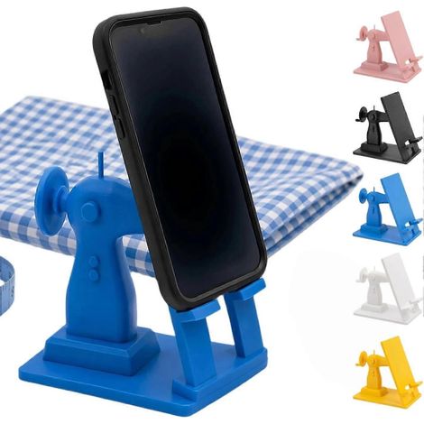 Support de téléphone rétro pour machine à coudre support mains libres pour bureau bleu (1/5)