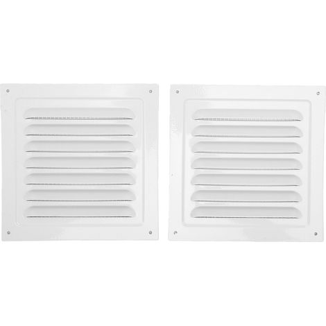 Grille d'aération carrée, installation facile, persienne robuste pour mur et plafond, intérieur et extérieur, blanc (1/5)
