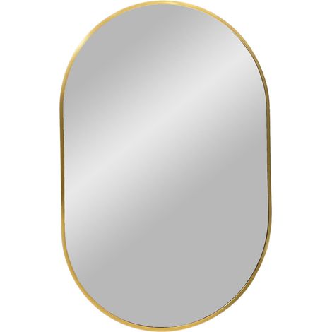 Specchio da parete Madrid in alluminio color ottone 50x80 cm