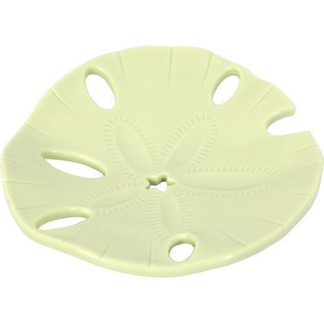 Seifenschale in Form eines Lotusblatts, grün, 12,211,61,8 cm, eine runde, bohrfreie Badezimmerseifenschale mit Abflusssystem. (1/4)