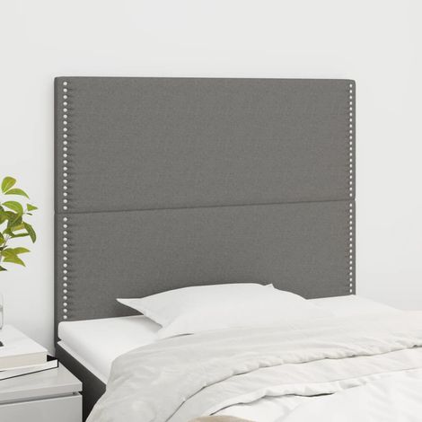 2 pcs Têtes de lit pour lit adulte, Tableau décoratif de chevet Gris foncé 100x5x78/88 cm Tissu CDE30090 (1/5)
