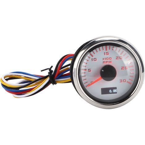 52mm Pointeur Tachymètre Jauge Rétroéclairage Rouge Universel pour Moto Camion Bateau Moteur à Essence 930V. (1/5)