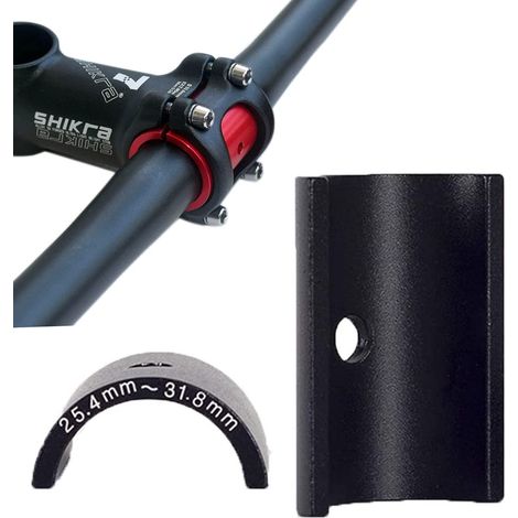 Adaptateur de potence de vélo,Guidon réducteur de Tige 31,8 mm à 25,4 mm en alliage d'aluminium, adapteur, entretoises, feuille de conversion pour guidon de VTT (1/5)