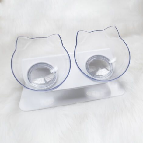 Gamelles Bol pour Chat et Petit Chien en Base Antidérapant, Fournitures pour Animaux Inclinaison de 15 ° (1/4)
