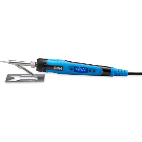 Fer à souder électrique réglable 18 W ER 18 - Avec écran LED, 250-480 °C, chauffage rapide, fonction d'étalonnage et de veille, changement de pointe de soudure sans outil, panne à souder de 1,2 mm