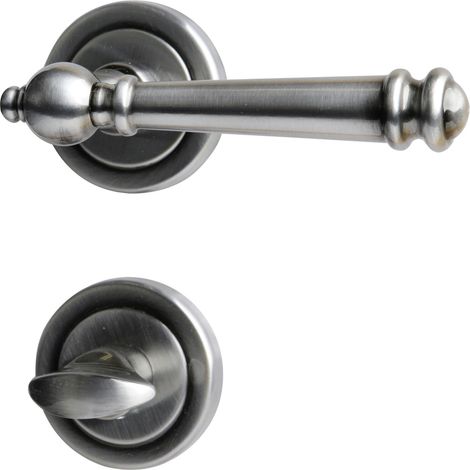 Südmetall WC-Türgriff-Garnitur Rosette Mount Blanc Messing satiniert grau Ø 55 mm