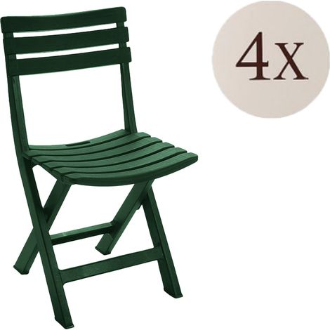 Sedia da Esterno Jennie, 4 Sedie, Pieghevole Made in Italy, Peso Supportato 120 kg, Verde