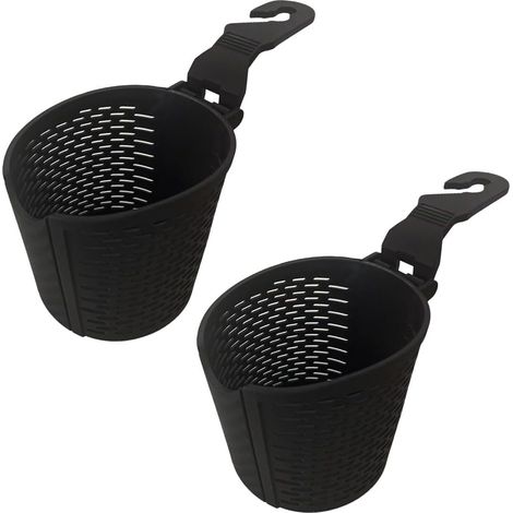 Portavasos y ganchos para reposacabezas en los asientos traseros del coche, soporte colgante universal para botellas de bebidas, ideal para organizar el interior de camiones y coches (2 unidades). (1/5)