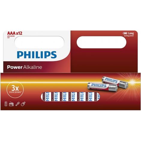 Philips Power Alkaline LR03P12W/10 Haushaltsbatterie Einwegbatterie AAA Alkali