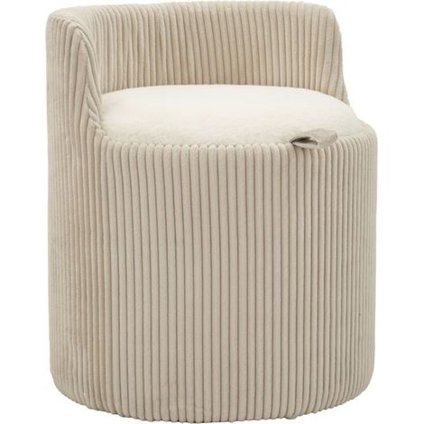 Pouf Dublino in tessuto bianco con contenitore (1/5)