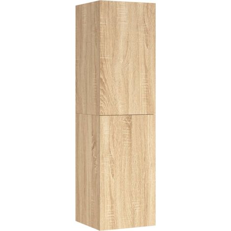 Mueble TV multimedia estantería para televisión buffet para televisión comedor salón dormitorio roble Sonoma 30,5 x 30 x 110 cm madera contrachapada marrón 020027522 (1/5)
