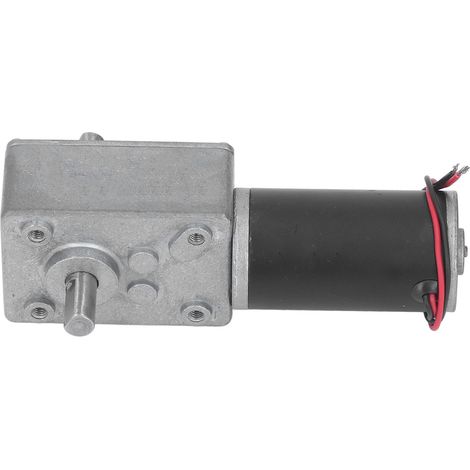 Moteur Réducteur DC 12V 60RPM Double Arbre, Moteur à Engrenage à Vis Sans Fin Réversible Haute Couple (1/5)