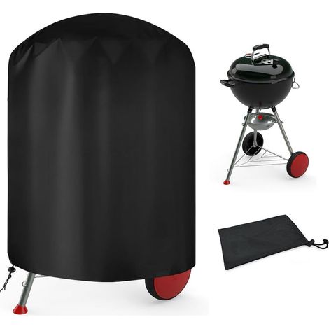 Housse Barbecue Exterieur Rond,Housse Barbecue Bâche de Protection BBQ,210D Oxford Bache Barbecue Exterieur Protection 77x 72 cm (1/5)