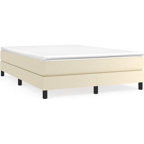 Maison Exclusive - Boxspringbettgestell Creme 140x200 cm Kunstled (1/5)