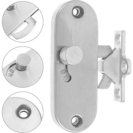 Verrou de porte coulissante angle droit 90 degrs de porte coulissante avec boucle de verrou de porte avec vis pour garage, jardin, salle de bain, armoire, cuisinegrange (1/4)