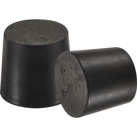 Caoutchouc Conique Bouchon 24mm à 28mm Solide Noir pour Bouchons, Liège, Bouchon d'égout, Bouchon tuyau d'eau, Bouchons pour instruments expérimentaux 5 Pièces (1/5)