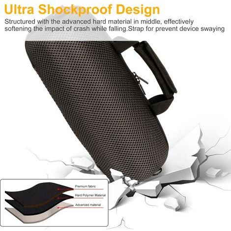 Hartschalenkoffer zum Schutz der JBL Xtreme 4/Xtreme 3 Bluetooth-Lautsprecher, Reisetasche mit Stauraum, inklusive Ersatz-Schultergurt, Ladeadapter und Zubehör (schwarz). (1/5)