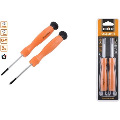Kaela - Set 2 Pezzi Cacciavite Punta Magnetica A Taglio 2.5mm E A Croce Ph00 Cr-v 57022 - (1/2)