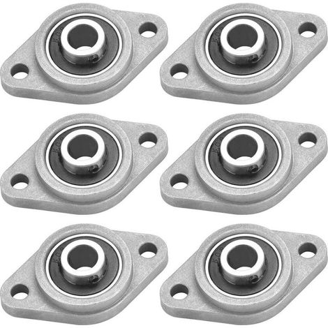 6 unidades de cojinetes de brida KFL08 de 8 mm en aleación de zinc y acero, cojinetes de bloque de brida rómbica, soportes de cojinete para sistemas de transporte de la serie KFL. (1/5)