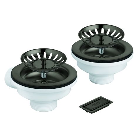 GROHE Spülen-Ablaufgrt. 40997 1 Becken ohne Exzenter hard graphite gebürstet (1/2)
