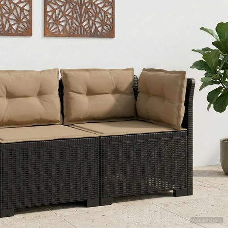 vidaXL Divano da Giardino a 1 Posto con Cuscini Aspetto Rattan PP (1/5)