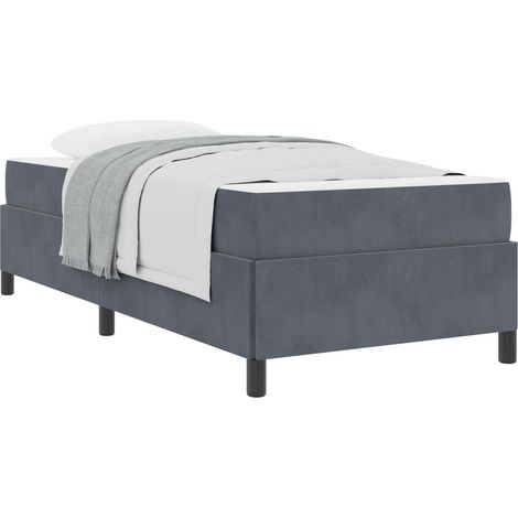 Maison Exclusive - Cadre de lit avec matelas Gris foncé 80 x 200 cm tissu