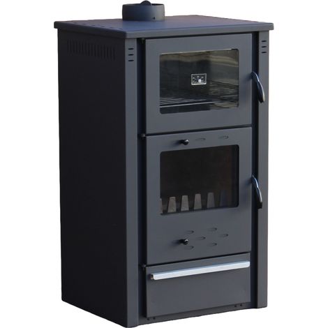 Poêle à bois & four anthracite 60 cm - 12 kw